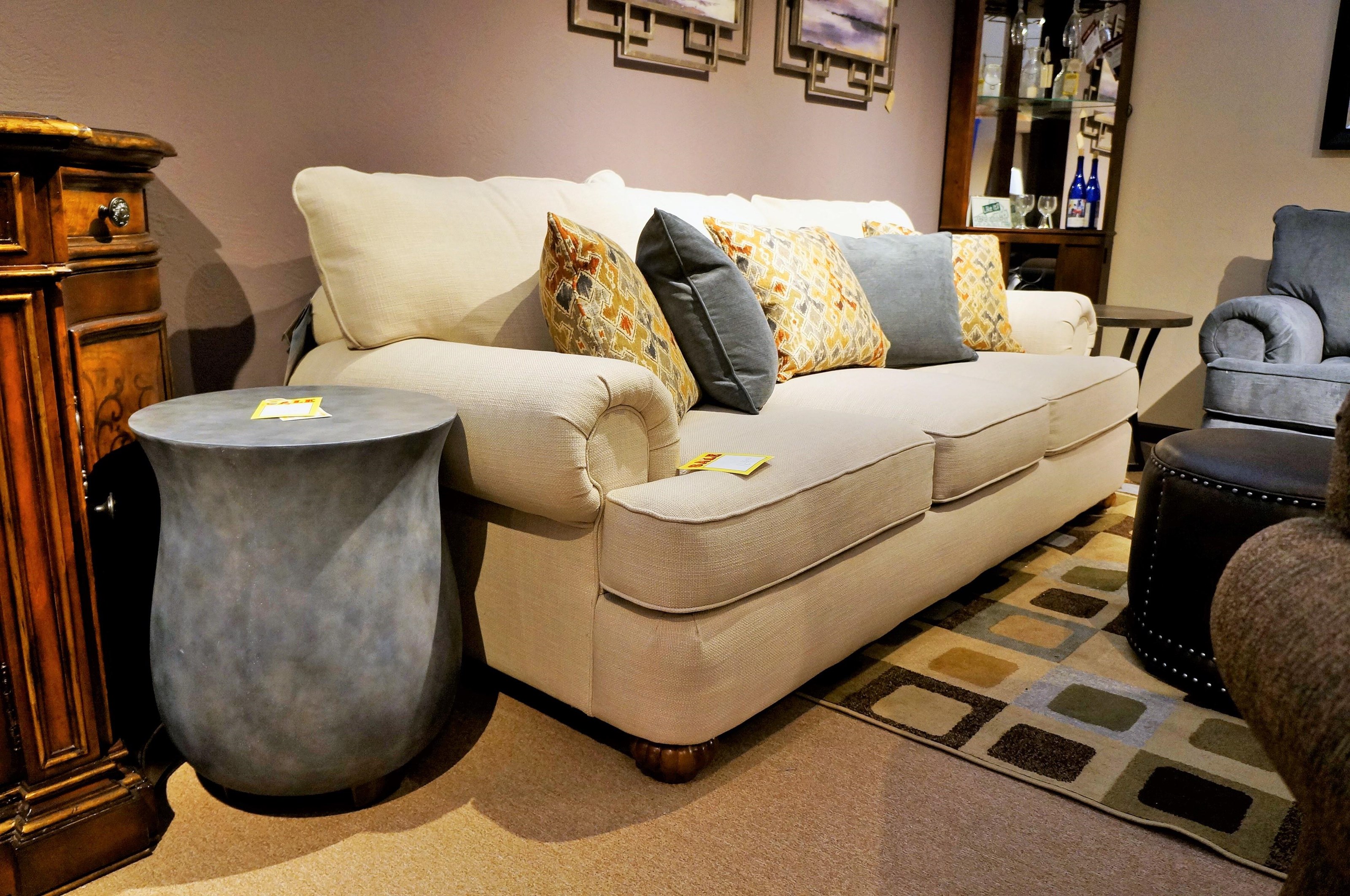 Flexsteel Patterson Stationary Sofa with Rolled Arms Mueller